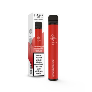 ElfBar 600 Einweg E-Zigarette Strawberry Ice OHNE NIKOTIN