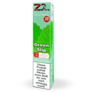 7Days Vape Einweg E-Zigarette Green Slip