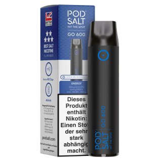 Pod Salt GO 600 Energy 20mg NicSalt E-Zigarette 600 Züge